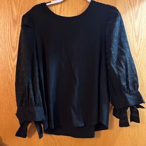 Chico’s black size 2 (L) tied sleeve blouse